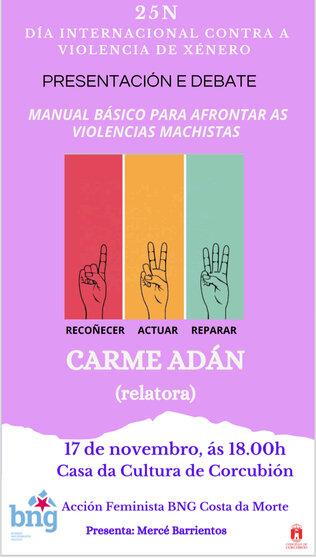 Cartaz acto feminista en Corcubión