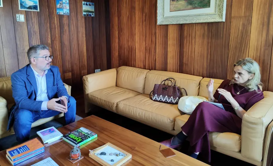 o deputado Oscar Insua reunido coa Valedora Pobo, Mar&iacute;a Dolores Fern&aacute;ndez Gali&ntilde;o